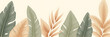© fotoluigi868 - A collection of tropical leaves with a foliage plant featuring a soft pastel beige colored abstract leaf design._00003_