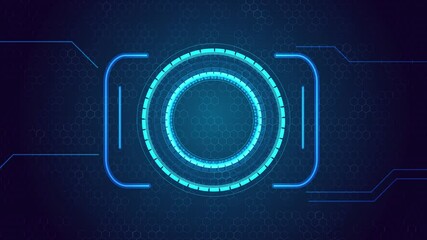 Wall Mural - futuristic round hud hologram dashboard interface target circle digital technology background. showc