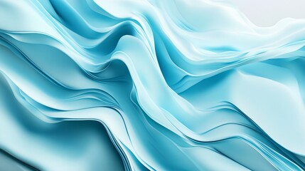 Wall Mural - flowing waves of soft blue fabric create a serene and tranquil visual atmosphere.