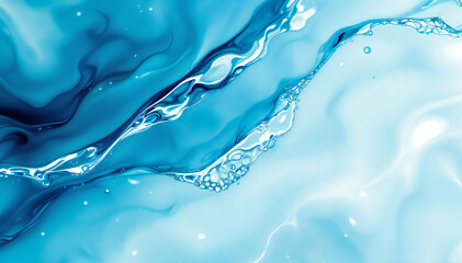 Wall Mural - Abstract blue and white fluid shapes , resembling flowing water , with the image having a serene, ethereal quality and a sense of movement and fluidity.