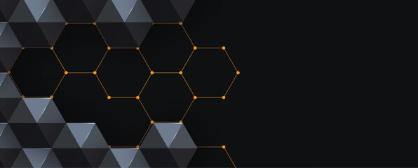Leinwandbilder - Geometric hexagon abstract background with simple polygonal elements