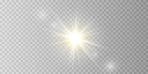 Wall Mural - light vector with sun glare. sun, sunrays, and glare. gold flare. vector transparent sunlight with s