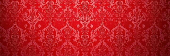 red wallpaper featuring an intricate damask pattern, background, damask, decor