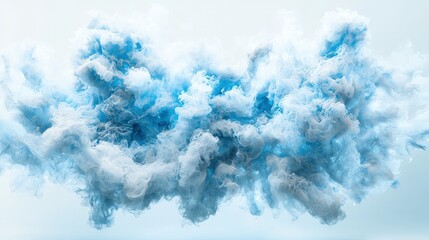 Wall Mural - Abstract blue and white smoke cloud.