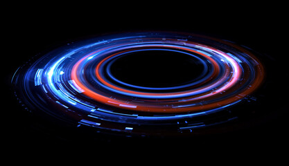 Wall Mural - glow swirl light effect. circular lens flare. abstract rotational lines. power energy element. lumin