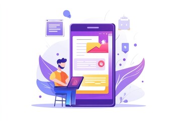 Innovative Mobile App Design: Creative Web Designer Crafting User Experience Framework and Template Layout