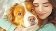© aritha - A girl embraces her dog, showcasing a moment of affection and companionship.