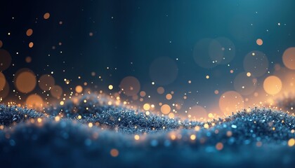Wall Mural - abstract background design with gold particles, light blue. glittering particles create festive, mag