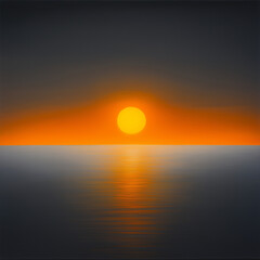 Sticker - A Bright Sunset Reflected on Water Concealing Depths Below