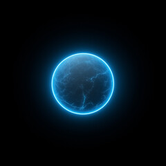 Wall Mural - A Bright Moon with Retractable Glowing Fins Illuminating the Night