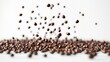 © afif - Roasted coffee beans falling and scattering.