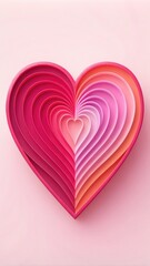 Sticker - Stylish Pink Heart Design Showcasing Gradient Tones, Ideal for Decoration. Generative AI