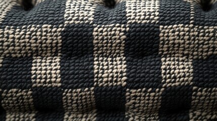 Poster - A close-up of a textured fabric in a checkered pattern.
