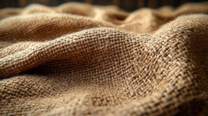 Poster - A close-up of textured burlap fabric, showcasing its natural weave and earthy tones.