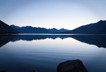 Wall Mural - sunrise over the lake