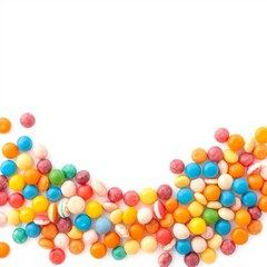 Frame of colorful candy on a white background with space for you frame isolated frame border design background isolated