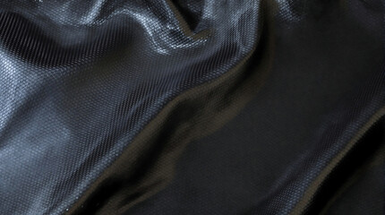 Wall Mural - close-up of black silk fabric with soft folds and a subtle sheen. ideal for luxury, fashion, eleganc