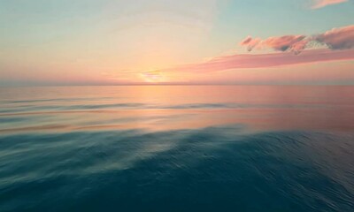 Wall Mural - serene sunset over calm ocean waters