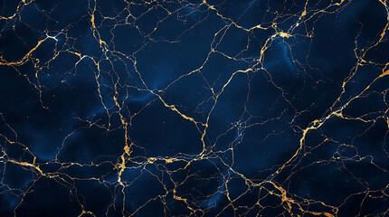 Wall Mural - dark blue marble texture with golden veins. luxurious background for design, high-end product displa