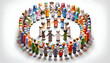 © Netaya - 3D Icon Diverse Religious Groups Promoting Harmony Unity World Religion Day Event
