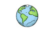 © Go - Hand drawn cartoon earth illustration, angled photoshot, with white tones