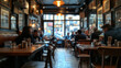 © Your Hand Please - blurred image of restaurant customers, capturing the lively atmosphere, social interactions, and background ambiance with bright light, creating a warm, golden, and silver daytime dining experience