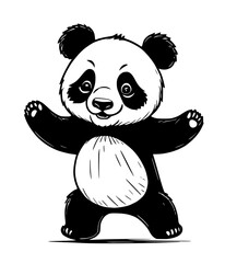 Sticker - illustration of panda cartoon