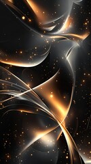 Wall Mural - abstract golden waves dark background design
