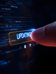 Update software application upgrade technology concept. Improved security, Software update or Operating system, patch update, updating progress bar, Install app patch, new version, program downloading