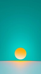 Wall Mural - minimalist teal gradient circle wallpaper with soft radiant light
