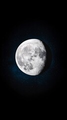 Wall Mural - ethereal minimalist smartphone wallpaper with transparent moon and glowing particles