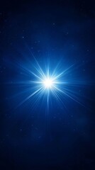 Wall Mural - minimalist navy blue wallpaper with centered white star and soft radiating lights