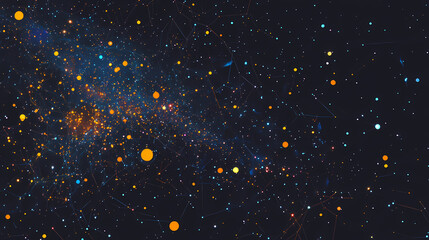 Wall Mural - fantastic multicolored outer space with stars, constellations, galaxies, planets and nebulae. genera