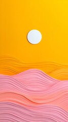 Wall Mural - warm gradient minimalist smartphone wallpaper with simple white circle