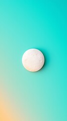 Wall Mural - minimalist teal and mint gradient wallpaper with glowing white circle