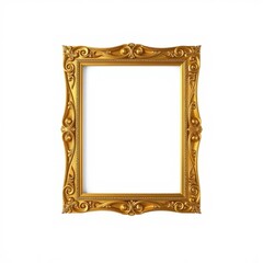 Carved golden wooden picture frame isolated frame isolated frame border design background isolated