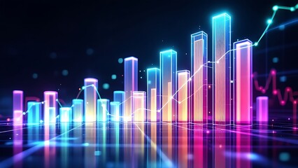 Wall Mural - e-commerce sales performance visualized with pulsating graphs showing growth trends, data analytics,