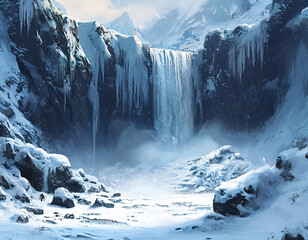 Poster - Frozen Waterfall