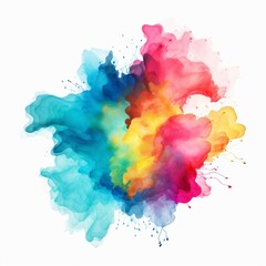 Wall Mural - Watercolor Splash, Isolated white background, flat lay