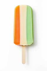 Canvas Print - Colorful Popsicle , Isolated white background, flat lay 