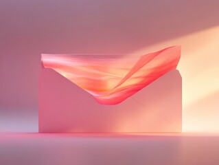 Wall Mural - an envelope with a flowing, colorful material emerging from it, suggesting creativity and communicat