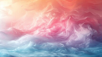 Wall Mural - abstract background with flowing, ethereal waves of pastel blue and pink. ai generative. .