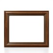 © Global Perspectives - Brown wood picture frame in a wide rectangular format isolated o frame isolated frame border design background isolated