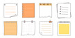 © Polina Tomtosova - Memo frame note paper line cute planner sheet set. Notebook paper note frame for task list page, to do list sticker sheet. Hand drawn kid sketch line style reminder sticker. Vector illustration.