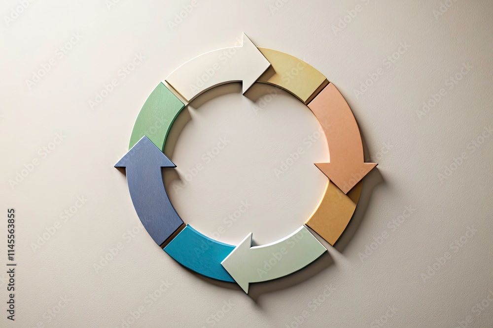 Minimalist Circle Arrows Infographic Diagram Graph Design, Circular ...