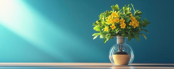 Product innovation flat design side view design thinking 3D render