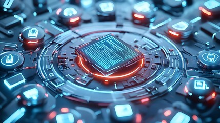 futuristic tech data center server network - cybersecurity