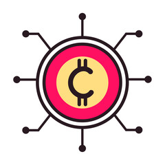 Canvas Print - cryptocurrency blockchain icon