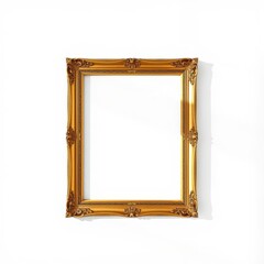 Gold picture frame isolated on white background frame isolated frame border design background isolated