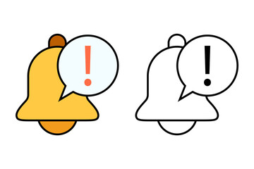 Naklejka na meble Single bell vibration for sound profile icon object cartoon, sticker flat vector